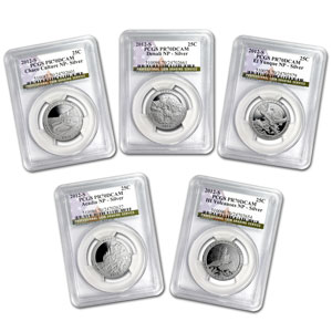 2012-S Silver Quarter ATB 5-Coin Set PR-70DCAM
